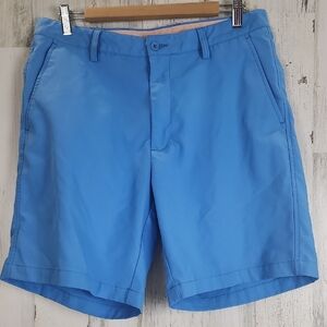 Fennec Vibrant Blue Flat Front Golf Shorts Tailored Design Pockets Size 34 FLAWS